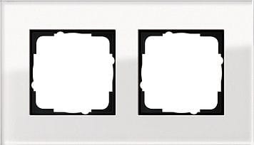 GIRA - Peitelevy 2 os. Lasi Valkoinen - Gira Esprit