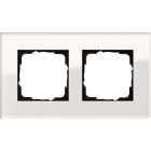 GIRA - Peitelevy 2 os. Lasi Valkoinen - Gira Esprit