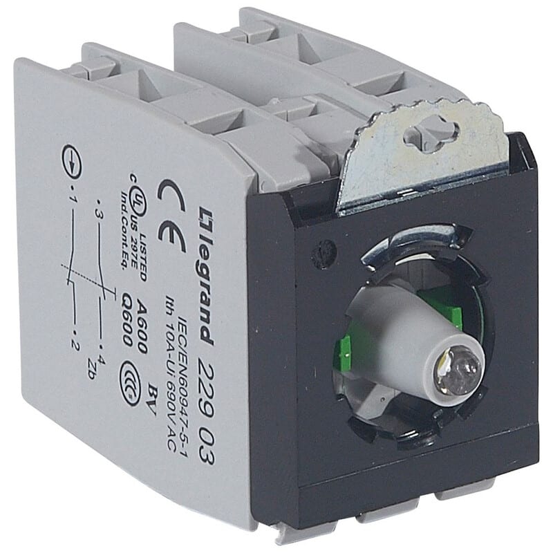 LEGRAND - Kosketinelementti - Lohko 3as LED 230V valk 2NONC