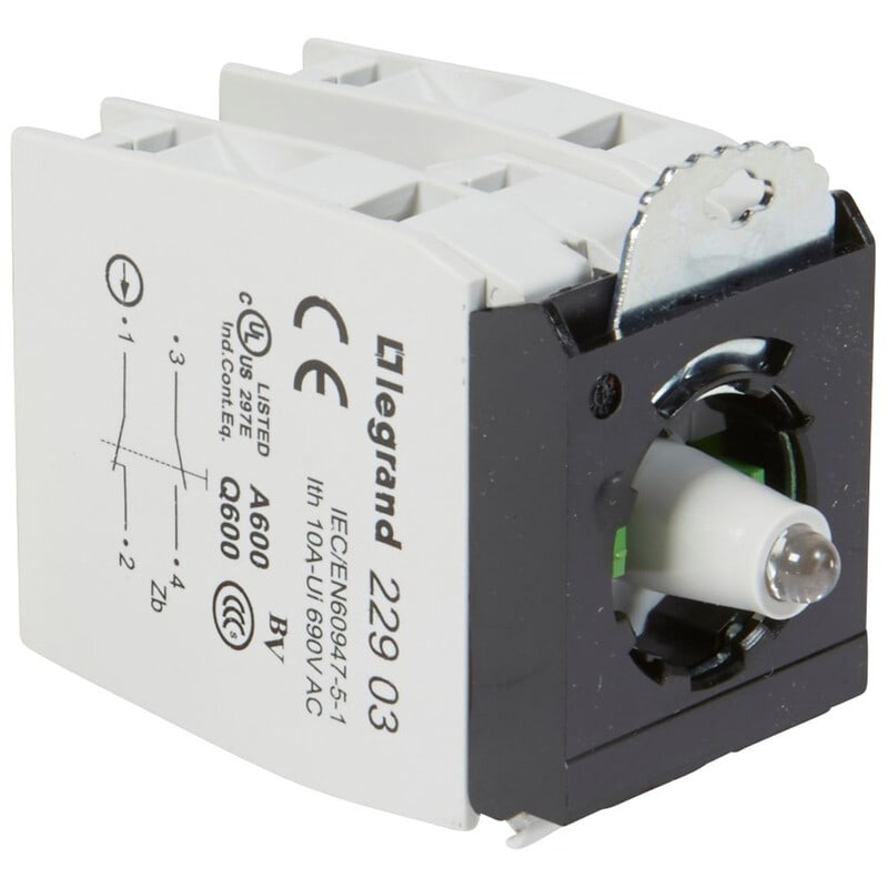 LEGRAND - Kosketinelementti - Lohko 3as LED 230 pun 2NONC