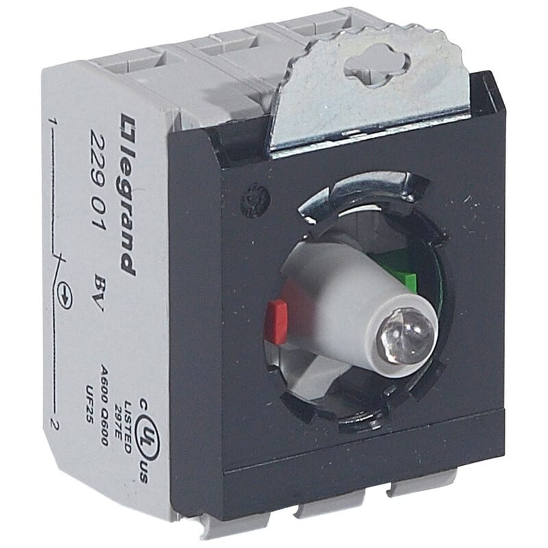 LEGRAND - Kosketinelementti - Lohko 3as LED 230V pun 1NO 1NC