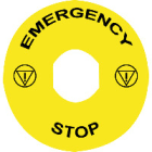 SCHNEIDER ELECTRIC - Kilpi pyöreä halk. 90mm - ZBY8330 EMERGENCY-STOP kelt.