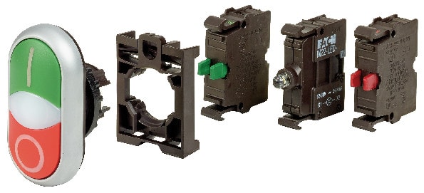 EATON - Kaksoispainikekaluste - M22-DDL-GR-X1/X0-K1001LED-BVP