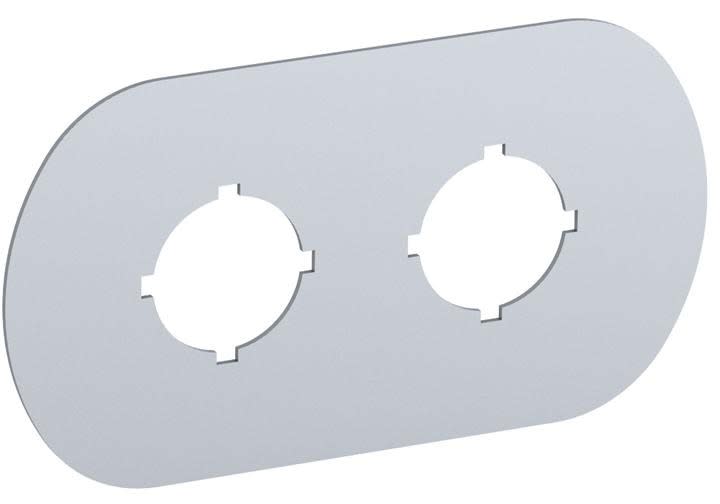 ABB SMART POWER - Painike-/merkkivalokilpi - hopea alumiini, 2-paik