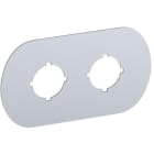 ABB SMART POWER - Painike-/merkkivalokilpi - hopea alumiini, 2-paik