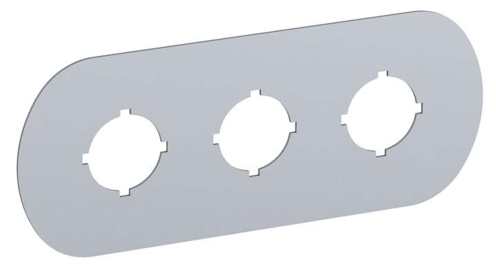 ABB SMART POWER - Painike-/merkkivalokilpi - hopea alumiini, 3-paik