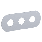 ABB SMART POWER - Painike-/merkkivalokilpi - hopea alumiini, 3-paik