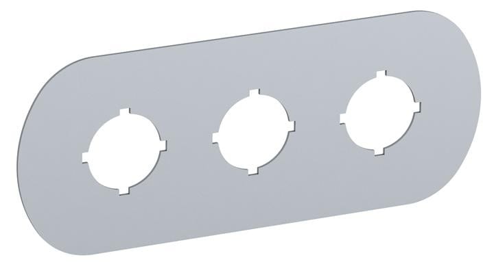 ABB SMART POWER - Painike-/merkkivalokilpi - hopea alumiini, 3-paik