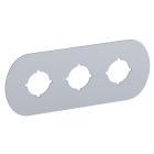 ABB SMART POWER - Painike-/merkkivalokilpi - hopea alumiini, 3-paik