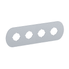 ABB SMART POWER - Painike-/merkkivalokilpi - hopea alumiini, 4-paik