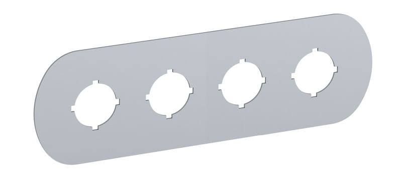 ABB SMART POWER - Painike-/merkkivalokilpi - hopea alumiini, 4-paik