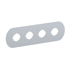 ABB SMART POWER - Painike-/merkkivalokilpi - hopea alumiini, 4-paik