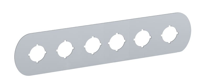 ABB SMART POWER - Painike-/merkkivalokilpi - hopea alumiini, 6-paik