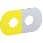 ABB SMART POWER - Painike-/merkkivalokilpi - hopea alumiini, 2-paik, 1.paik