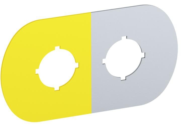 ABB SMART POWER - Painike-/merkkivalokilpi - hopea alumiini, 2-paik, 1.paik