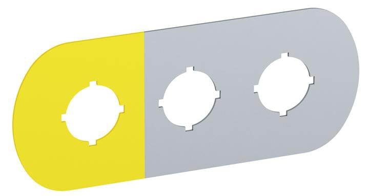 ABB SMART POWER - Painike-/merkkivalokilpi - hopea alumiini, 3-paik, 1.paik
