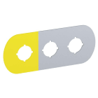 ABB SMART POWER - Painike-/merkkivalokilpi - hopea alumiini, 3-paik, 1.paik