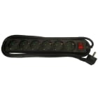 REIMAX ELECTRONICS - Jatkojohto 6-os.kytkimellä - H05VV-F(MSK)3x1,5 3m mus