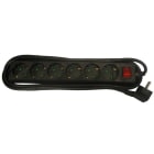 REIMAX ELECTRONICS - Jatkojohto 6-os.kytkimellä - H05VV-F(MSK)3x1,5 3m mus