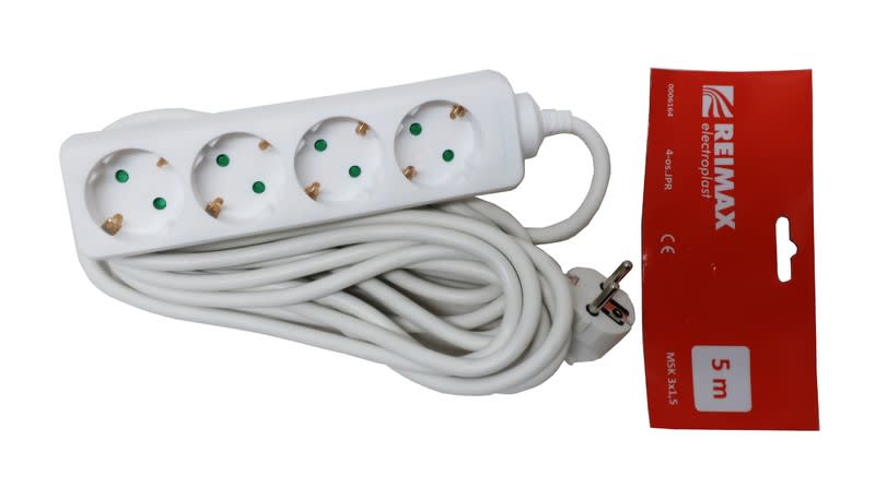 REIMAX ELECTRONICS - Jatkojohto 1-vaihe - 1,5 m, 4-os. H05VV-F 3G1,5