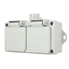 SELCAST - KAKSOIS-SCHUKO IP44 16A 1XPK16 - 516 101 / Harmaa