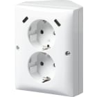 ABB SMART BUILDINGS - Pistorasia + USB - 2S/16A/IP21 PPJ USB C+C VAL kulm