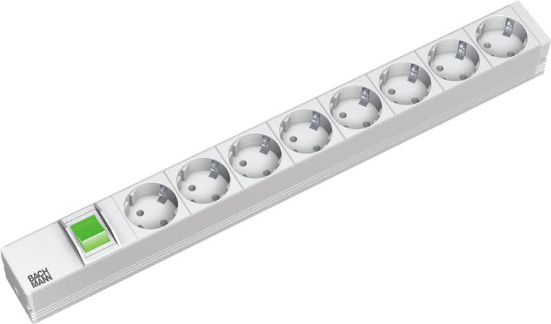 BACHMANN - Jatkopistorasia - 19" PDU Basic 1U, 8 x pr+kytk.