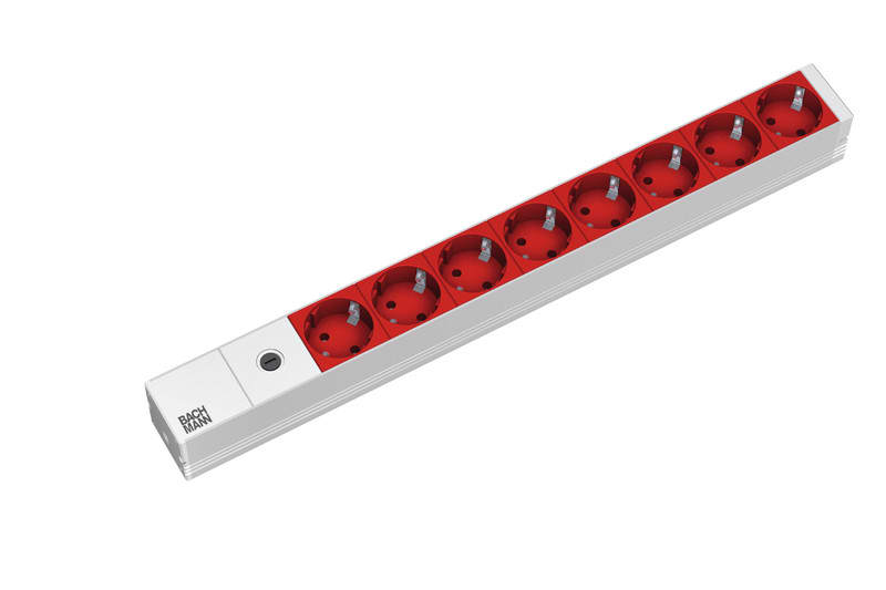 BACHMANN - Jatkopistorasia - 19 PDU Basic 1U, 8 x pr, C14
