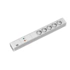 BACHMANN - Jatkopistorasia - 19" PDU >1U, 5 x pr ALU+ ylij.