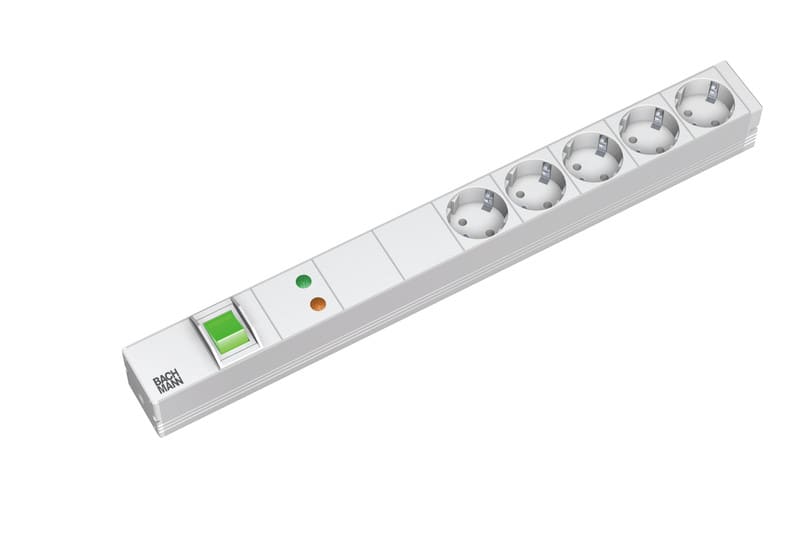 BACHMANN - Jatkopistorasia - 19 PDU >1U, 5xpr+ ylij.+kytk.
