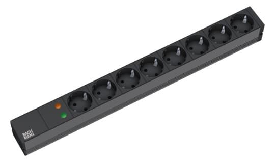 BACHMANN - Jatkopistorasia - 19 PDU 8 x pr +ylij.s musta
