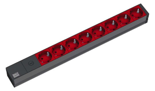 BACHMANN - Jatkopistorasia - 19 PDU musta, 8 x pun pr, C14
