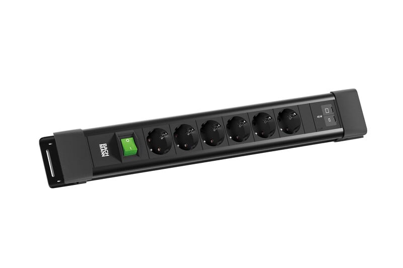BACHMANN - Jatkopistorasia - CONNECTUS 6pr + USB C/C MUS