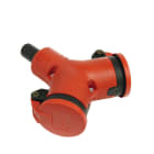 PCE - Kumijatkopistorasia, 2-os IP44 - 25212-R, jousiläppä,TAURUS