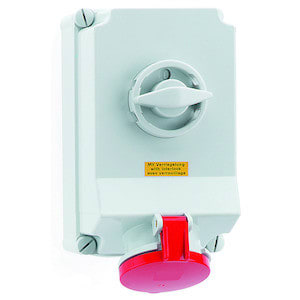 BALS - Seinäpistorasia, kytkimellä - 16605 3PE 63A-6h 400V IP44