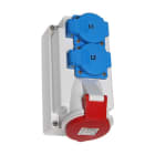 BALS - Seinäpistorasia,kombi IP44 - 5101027 3PNE16A-6h400V+2xSUKO