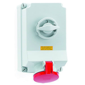 BALS - Seinäpistorasia,kytkimellä - 16603 3PNE 63A 400V IP44