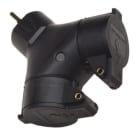 REIMAX ELECTRONICS - Pistotulppa 2:lla pistorasiall - Haaroitin IP44 mus