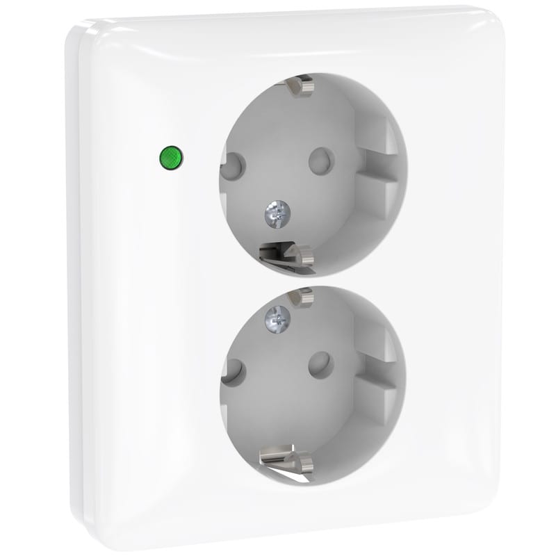 SCHNEIDER ELECTRIC - Pistorasia - 2S/16A/IP21 2X UPJ Vih LED VAL