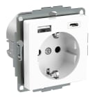 SCHNEIDER ELECTRIC - Pistorasia Exxact - 1-PR + 2xUSB lat. A+C 3A val