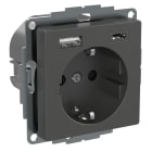 SCHNEIDER ELECTRIC - Pistorasia Exxact - 1-PR + 2xUSB lat. A+C 3A ant