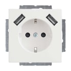 ABB - Pistorasia + USB Impressivo - 1S/16A/IP21 UKJ 0X 2USB VAL