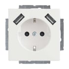 ABB - Pistorasia + USB Impressivo - 1S/16A/IP21 UKJ 0X 2USB VAL