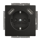 ABB - Pistorasia + USB Impressivo - 1S/16A/IP21 UKJ 0X 2USB MUS