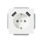 ABB - Pistorasia + USB Impressivo - 1S/16A/IP21 UKJ 0X 2USB MVAL