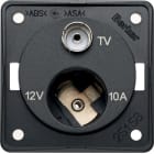 HAGER - Pistorasia Integro Flow - 1AP/10A/12V +R IEC ANT