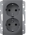 HAGER - Pistorasia S.1 - 2S/16A/IP20 2X 1.5KR UKJ alu