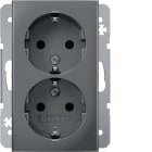 HAGER - Pistorasia S.1 - 2S/16A/IP20 2X 1.5KR UKJ alu