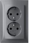 HAGER - Pistorasia S.1 - 2S/16A/IP20 2X UPJ alu