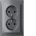 HAGER - Pistorasia S.1 - 2S/16A/IP20 2X UPJ alu